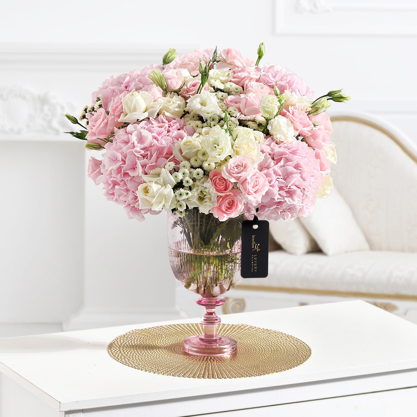 Pink Roses & Jasmine Bouquet in Vase Online